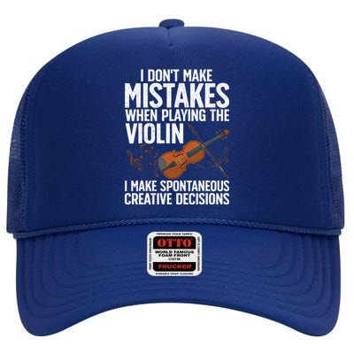 Funny Violin Design Orchestra Violin Player High Crown Mesh Back Trucker Hat