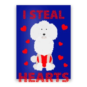 Funny Valentines Day Poodle Dog Lover I Steal Hearts Gift Poster