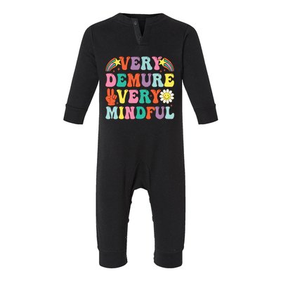 Funny Very Demure Very Mindful Trend Demure Mindful Retro Infant Fleece One Piece