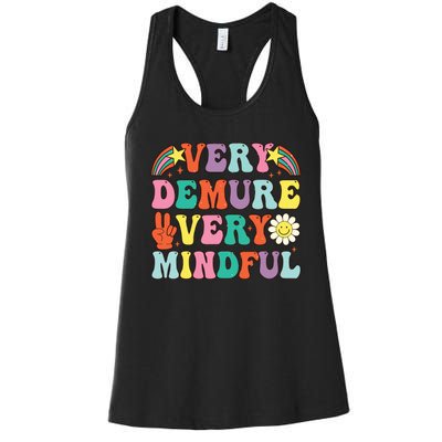 Funny Very Demure Very Mindful Trend Demure Mindful Retro Women's Racerback Tank