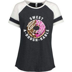 Funny Valentine's Day Agiftdoughgiftrable Adorable Food Donut Puns Gift Enza Ladies Jersey Colorblock Tee