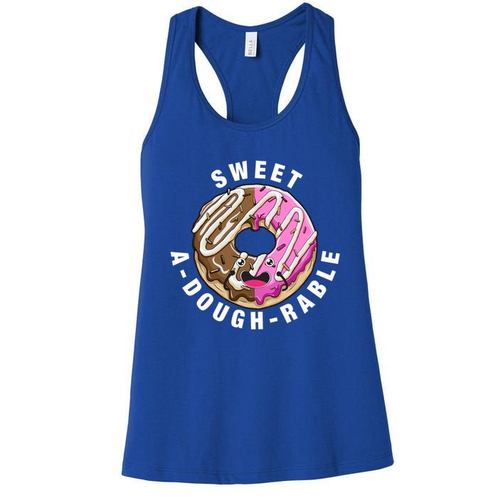 Funny Valentine's Day Agiftdoughgiftrable Adorable Food Donut Puns Gift Women's Racerback Tank