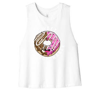 Funny Valentine's Day Agiftdoughgiftrable Adorable Food Donut Puns Gift Women's Racerback Cropped Tank