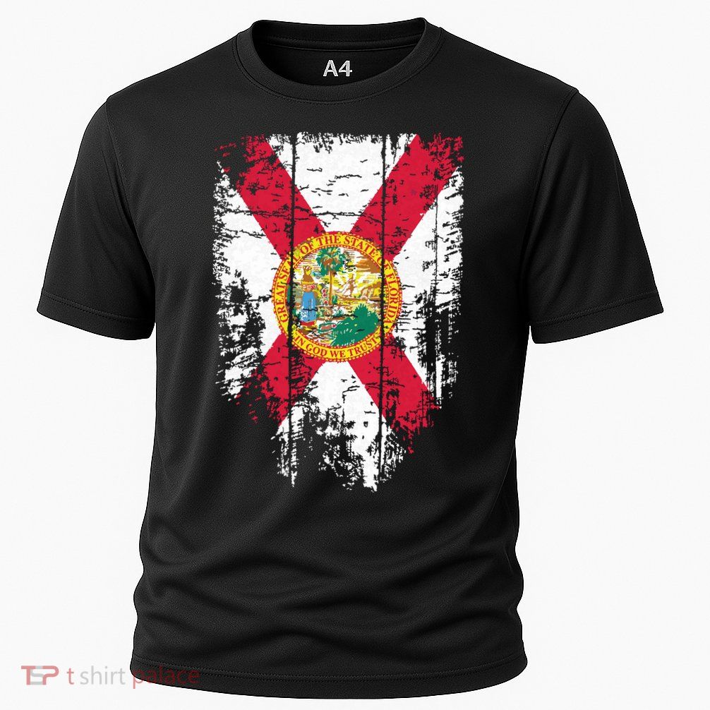 Florida Vintage Distressed Florida Flag Performance Shirt