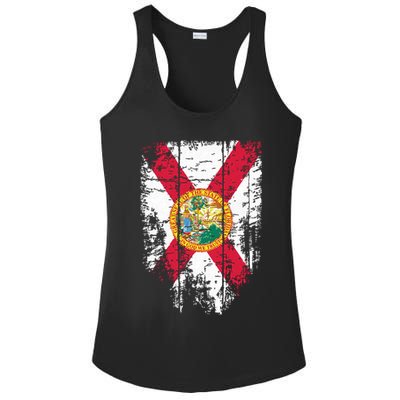 Florida Vintage Distressed Florida Flag Ladies PosiCharge Competitor Racerback Tank