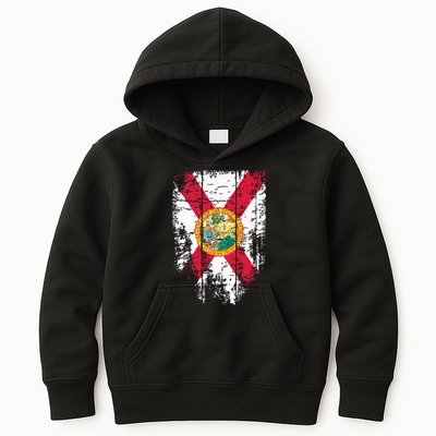 Florida Vintage Distressed Florida Flag Kids Hoodie