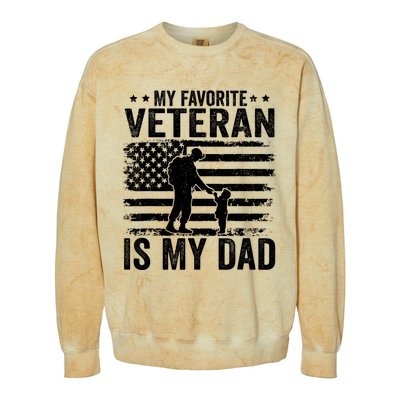 Father Veterans Day My Favorite Veteran Is My Dad Colorblast Crewneck Sweatshirt