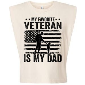 Father Veterans Day My Favorite Veteran Is My Dad Garment-Dyed Women's Muscle Tee