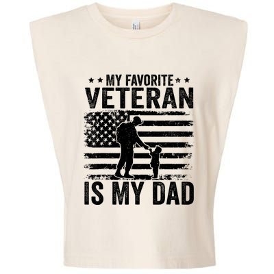 Father Veterans Day My Favorite Veteran Is My Dad Garment-Dyed Women's Muscle Tee