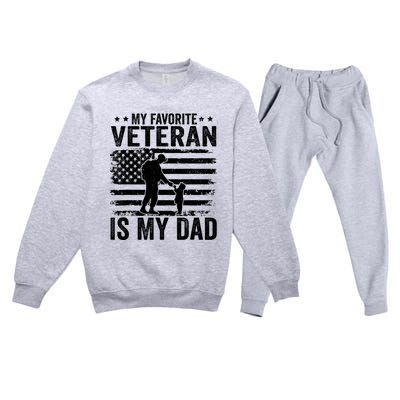 Father Veterans Day My Favorite Veteran Is My Dad Premium Crewneck Sweatsuit Set