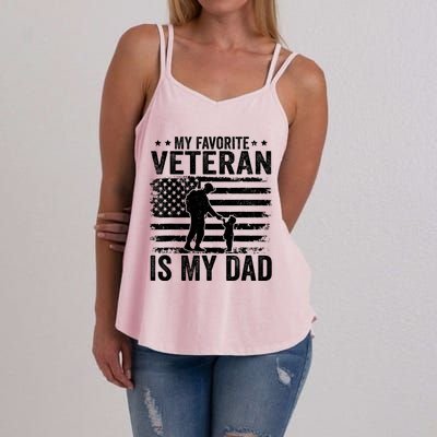 Father Veterans Day My Favorite Veteran Is My Dad Women's Strappy Tank