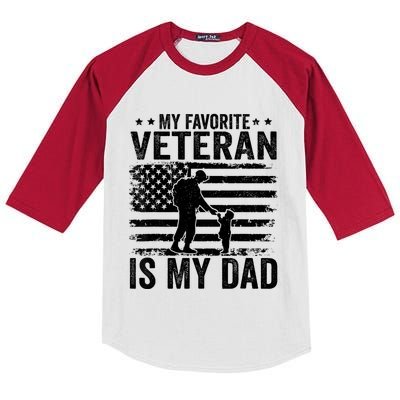 Father Veterans Day My Favorite Veteran Is My Dad Kids Colorblock Raglan Jersey