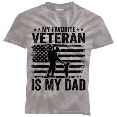 Father Veterans Day My Favorite Veteran Is My Dad Kids Tie-Dye T-Shirt