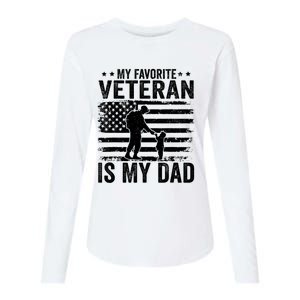 Father Veterans Day My Favorite Veteran Is My Dad Womens Cotton Relaxed Long Sleeve T-Shirt