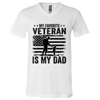 Father Veterans Day My Favorite Veteran Is My Dad V-Neck T-Shirt