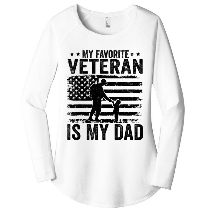 Father Veterans Day My Favorite Veteran Is My Dad Women's Perfect Tri Tunic Long Sleeve Shirt