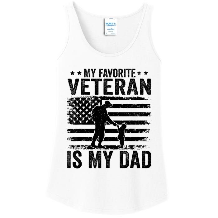 Father Veterans Day My Favorite Veteran Is My Dad Ladies Essential Tank