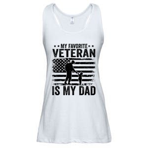 Father Veterans Day My Favorite Veteran Is My Dad Ladies Essential Flowy Tank