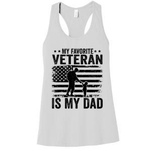 Father Veterans Day My Favorite Veteran Is My Dad Women's Racerback Tank