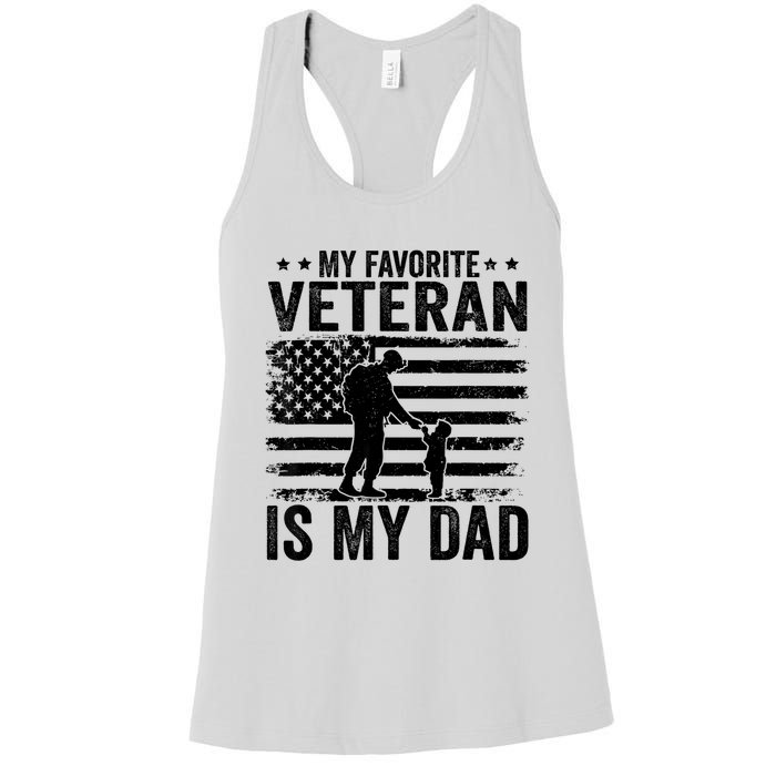 Father Veterans Day My Favorite Veteran Is My Dad Women's Racerback Tank