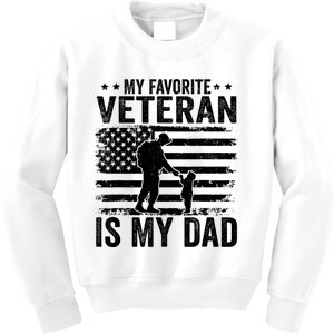 Father Veterans Day My Favorite Veteran Is My Dad Kids Sweatshirt