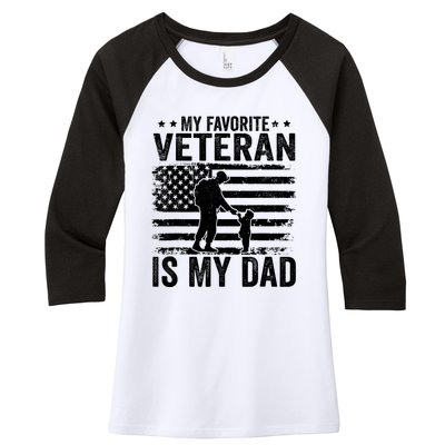 Father Veterans Day My Favorite Veteran Is My Dad Women's Tri-Blend 3/4-Sleeve Raglan Shirt