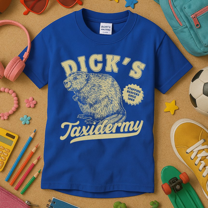 Funny Vintage Dick's Taxidermy Kids T-Shirt
