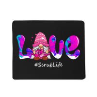 Funny Valentines Day Gnome Love Scrub Life Nurse Stethoscope Mousepad