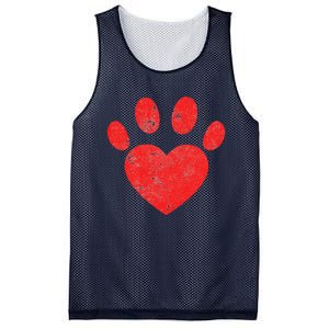 Funny Valentines Day Paw Print Heart Dog Cat Owner Mesh Reversible Basketball Jersey Tank