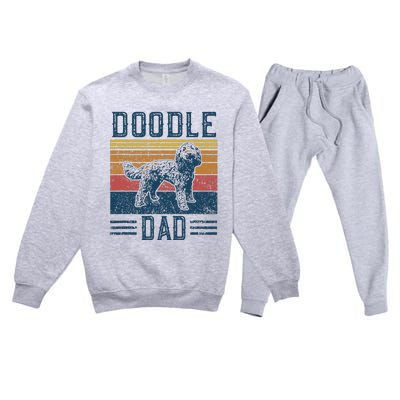 Funny Vintage Doodle Dad Aussie Doodle & Goldendoodle Premium Crewneck Sweatsuit Set