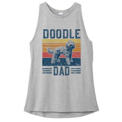 Funny Vintage Doodle Dad Aussie Doodle & Goldendoodle Ladies PosiCharge Tri-Blend Wicking Tank