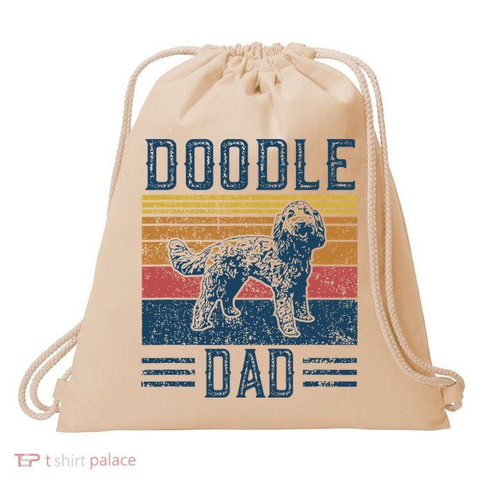 Funny Vintage Doodle Dad Aussie Doodle & Goldendoodle Drawstring Bag
