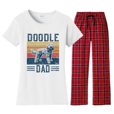 Funny Vintage Doodle Dad Aussie Doodle & Goldendoodle Women's Flannel Pajama Set