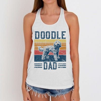 Funny Vintage Doodle Dad Aussie Doodle & Goldendoodle Women's Knotted Racerback Tank