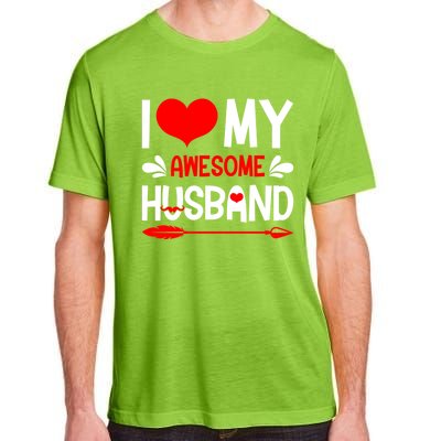 Funny Valentines Day Couple I Love My Awesome Funny Husband Great Gift Adult ChromaSoft Performance T-Shirt