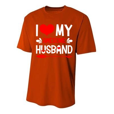 Funny Valentines Day Couple I Love My Awesome Funny Husband Great Gift Performance Sprint T-Shirt