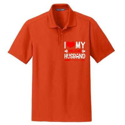 Funny Valentines Day Couple I Love My Awesome Funny Husband Great Gift Dry Zone Grid Polo