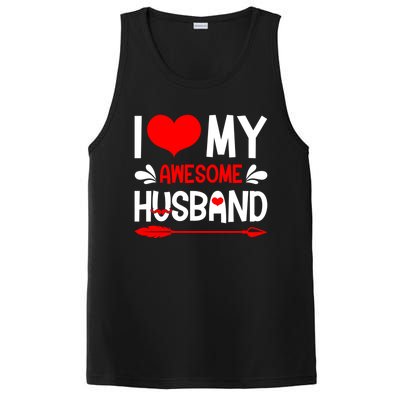 Funny Valentines Day Couple I Love My Awesome Funny Husband Great Gift PosiCharge Competitor Tank