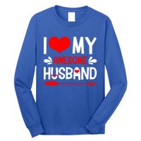 Funny Valentines Day Couple I Love My Awesome Funny Husband Great Gift Long Sleeve Shirt