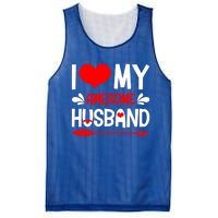 Funny Valentines Day Couple I Love My Awesome Funny Husband Great Gift Mesh Reversible Basketball Jersey Tank