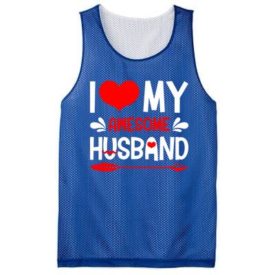 Funny Valentines Day Couple I Love My Awesome Funny Husband Great Gift Mesh Reversible Basketball Jersey Tank