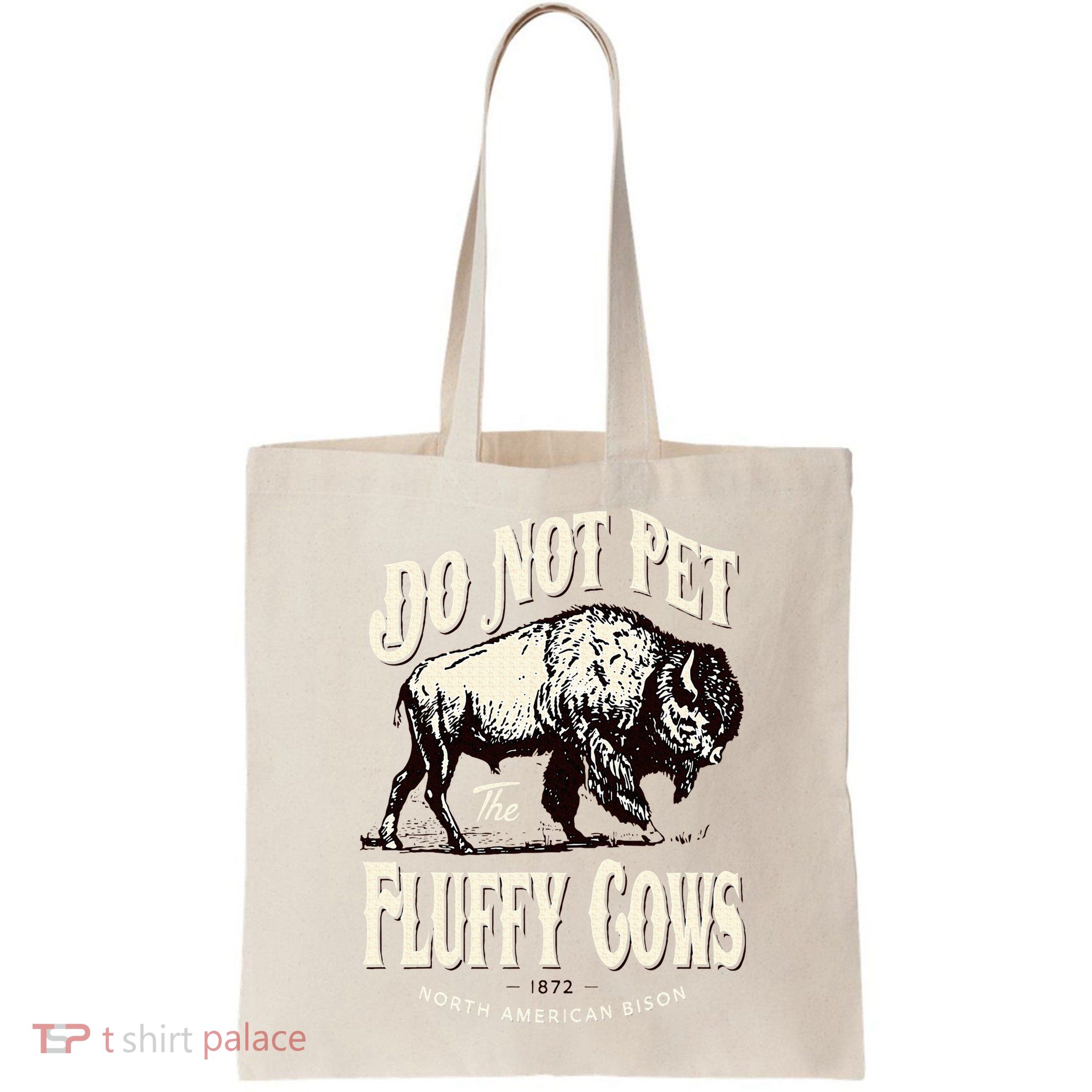 Funny Vintage Do Not Pet the Fluffy Cows American Bison Bag