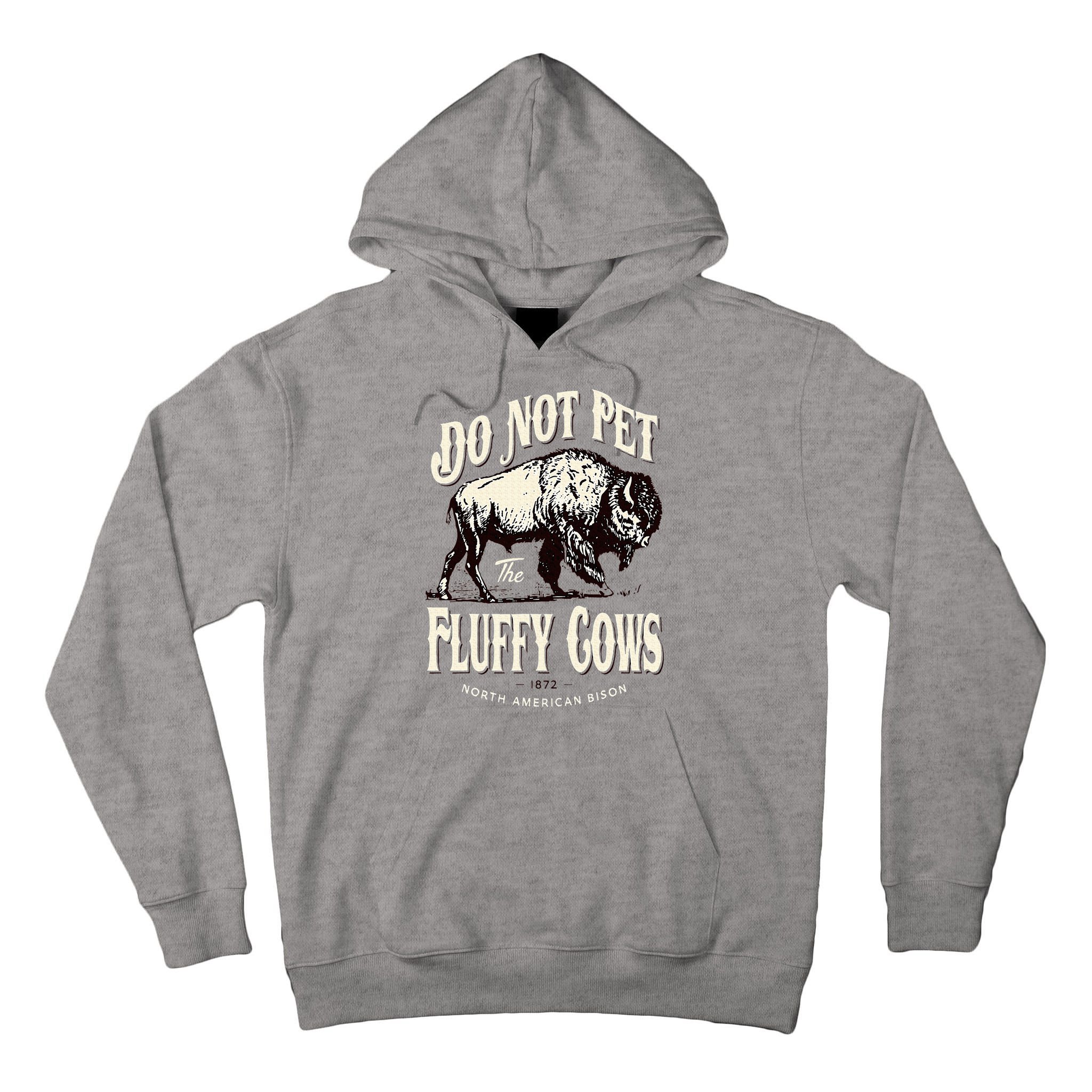 Funny Vintage Do Not Pet the Fluffy Cows American Bison Tall Hoodie