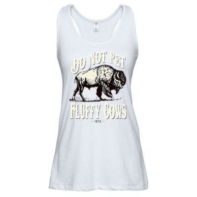 Funny Vintage Do Not Pet the Fluffy Cows American Bison Ladies Essential Flowy Tank