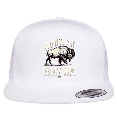 Funny Vintage Do Not Pet the Fluffy Cows American Bison Flatbill Hat