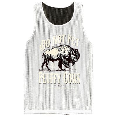 Funny Vintage Do Not Pet the Fluffy Cows American Bison Mesh Reversible Basketball Jersey Tank