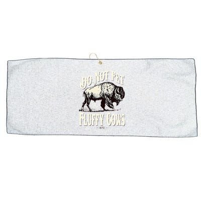 Funny Vintage Do Not Pet the Fluffy Cows American Bison Large Microfiber Waffle Golf Towel