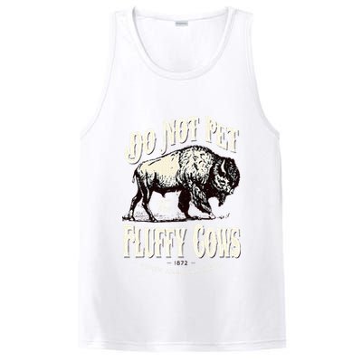 Funny Vintage Do Not Pet the Fluffy Cows American Bison PosiCharge Competitor Tank