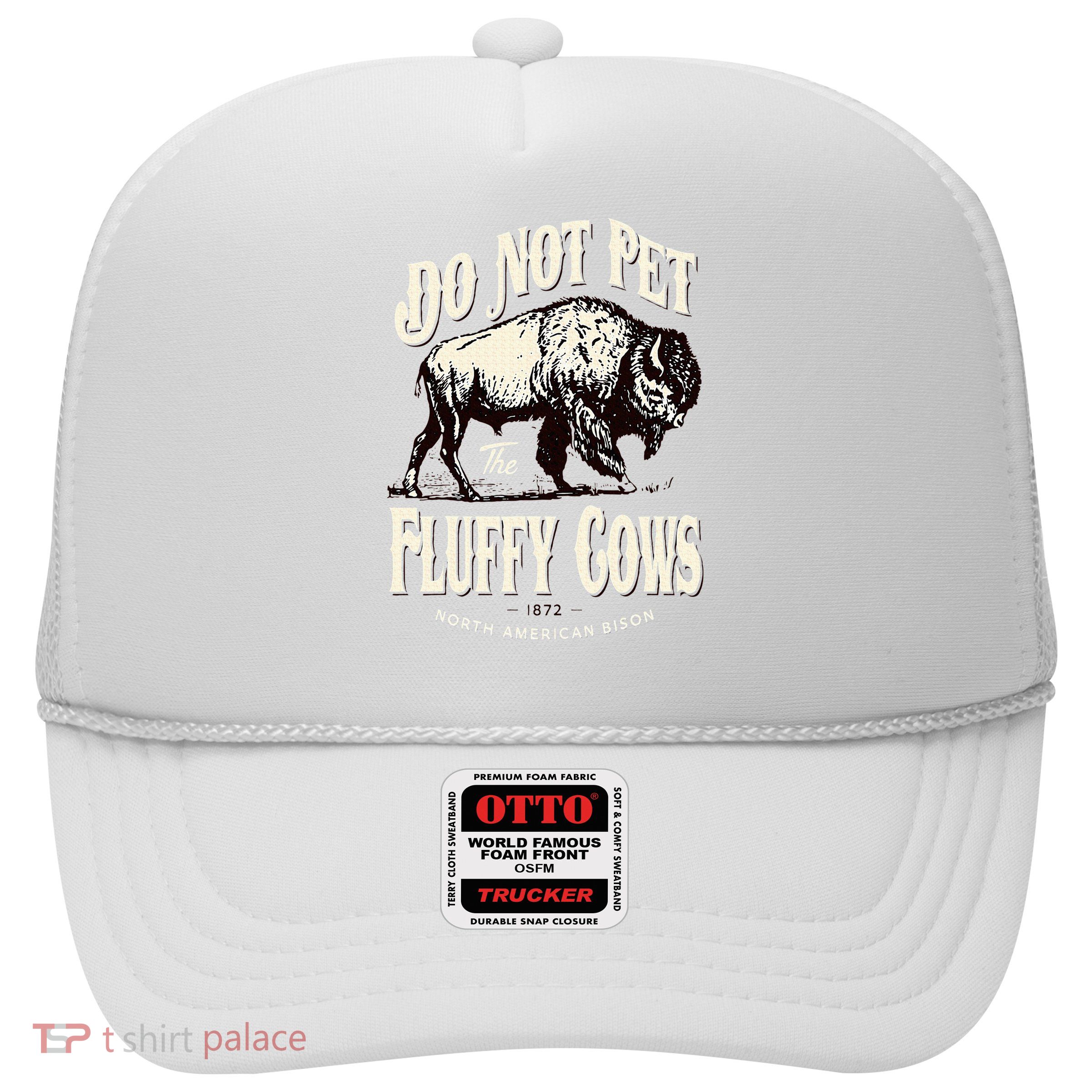 Funny Vintage Do Not Pet the Fluffy Cows American Bison Trucker Hat