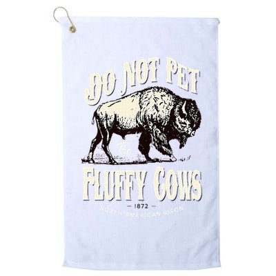 Funny Vintage Do Not Pet the Fluffy Cows American Bison Golf Towel